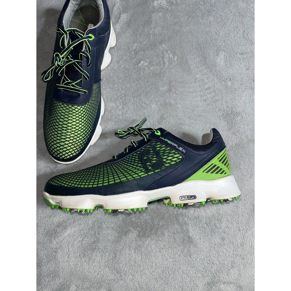 Footjoy Men's Hyperflex 2.0 Golf Shoes Navy Green Soft Spikes 51007 Size 10M